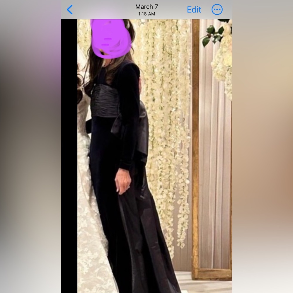 Oscar de la renta inspired navy velvet /tafetta gown size 4
